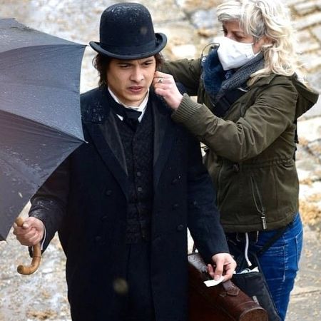 Frank Dillane getting ready for his shoot.